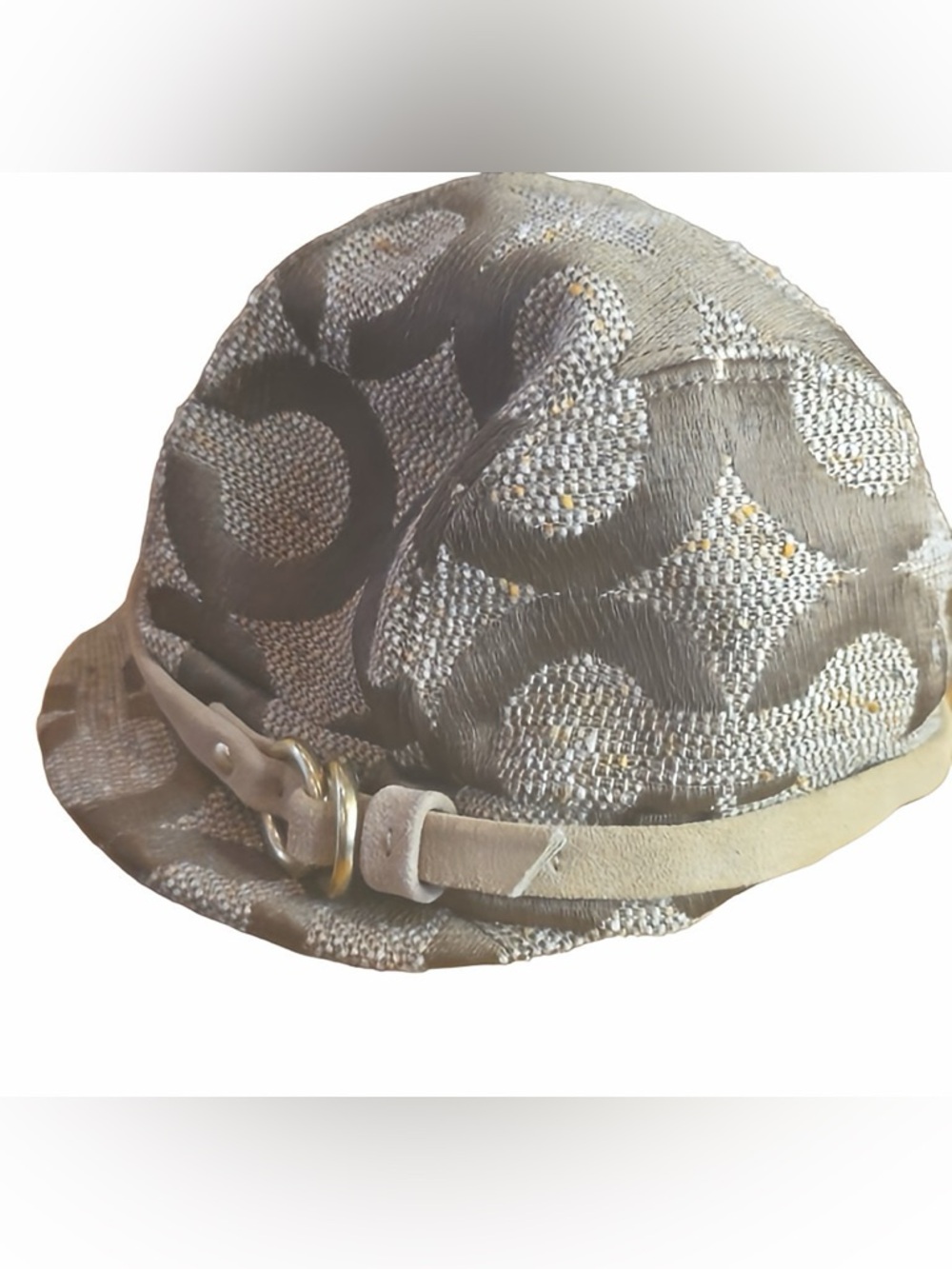 Coach Wool-Blend Cabbie Hat With Suede Trim Optic C design Excellent Condition - Picture 4 of 11